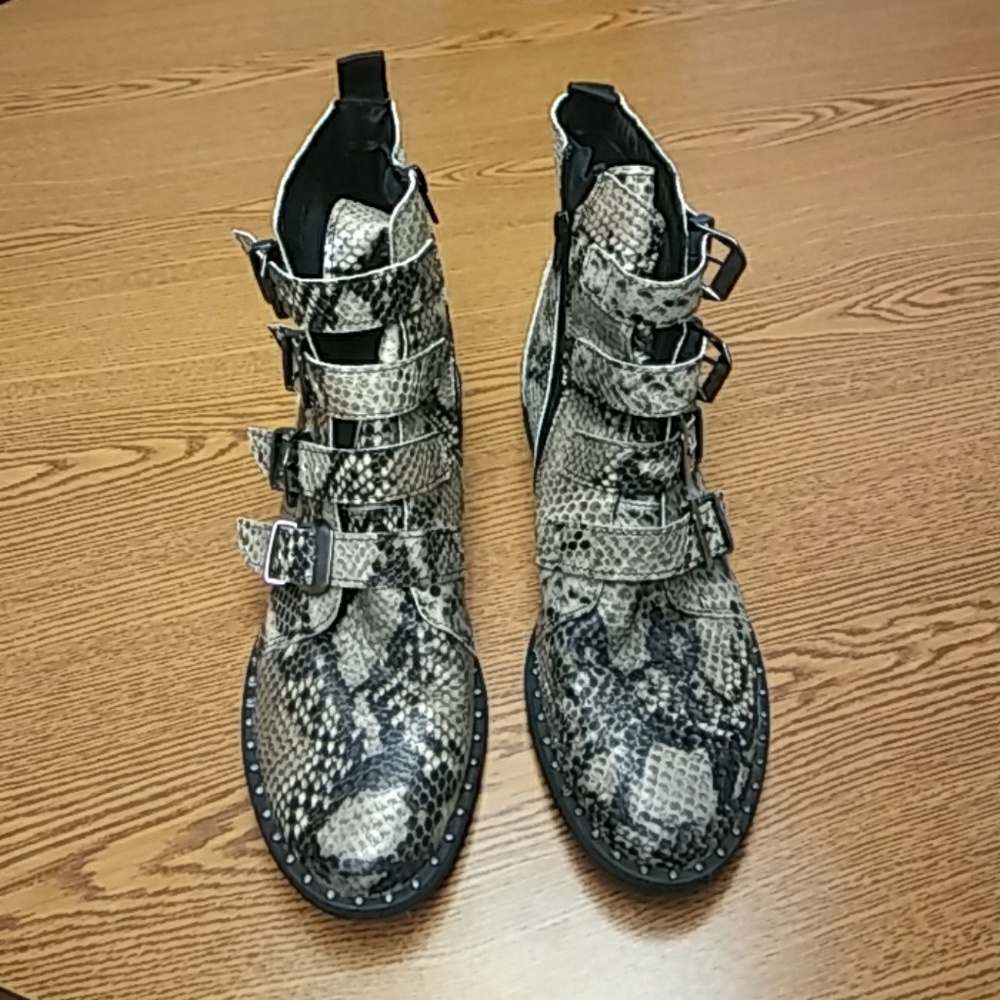 Steve Madden Snakeskin Combat Boots